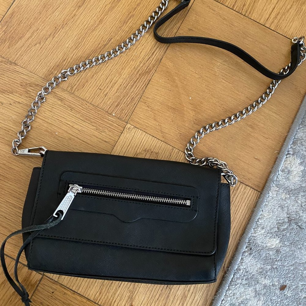 Rebecca Minkoff Black Leather Chain Crossbody